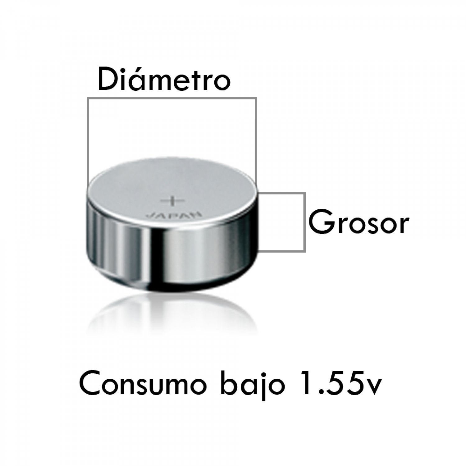 Pila oxido de plata bajo consumo reloj